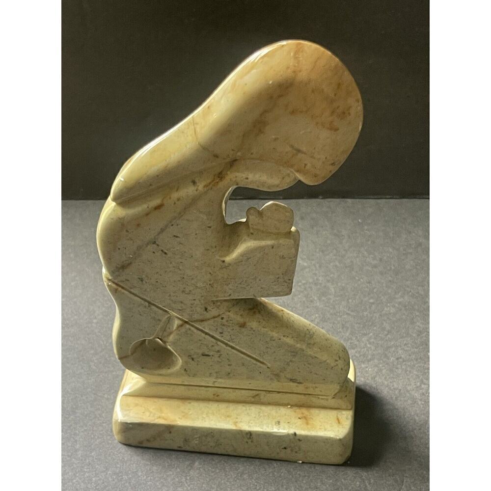 Vintage Hand Carved Soapstone Figurine Sculpture Hand Crafted Paperweight